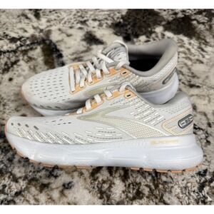 Brooks Glycerin 20 Running Shoes Womens White Grey Peach Sneakers 1203691B152